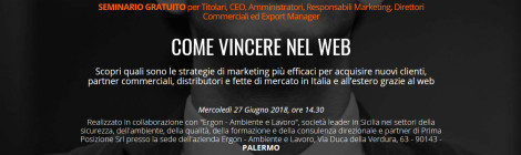SEMINARIO COME VINCERE NEL WEB